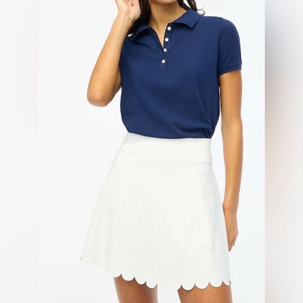 JCrew NWT Women’s White Scalloped Hem Skirt with Shorts Underneath, XXL, Size 16